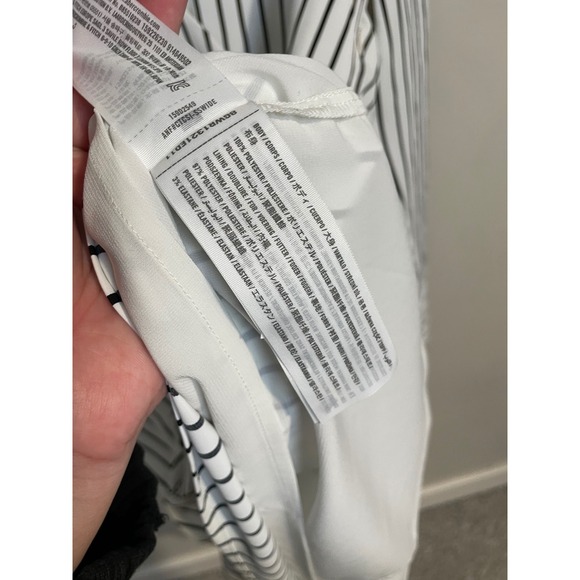 Abercrombie & Fitch Drapey Shirt Dress In White and Black Stripe Size Large - Picture 10 of 11